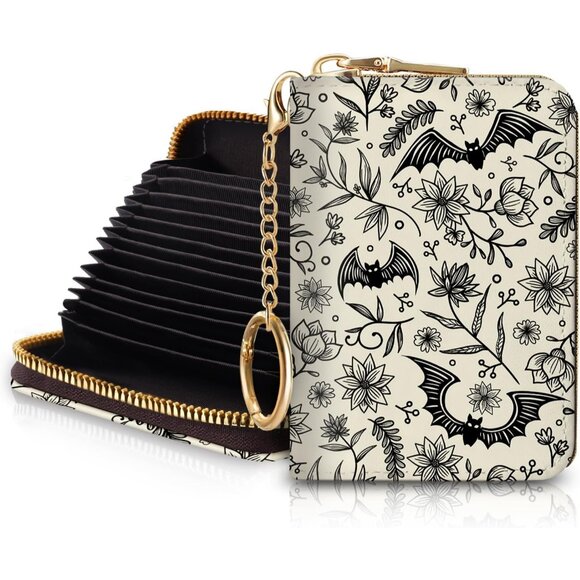 Credit Card Holder for Women, Goth Bat - Picture 1 of 6